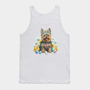 Cute Yorkshire Terrier Happy Easter Eggs Tank Top